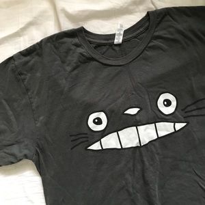 Totoro Dark Grey Anime Graphic Tee Shirt Ghibli